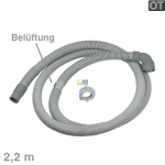 Ablaufschlauch Winkel/gerade 30/20mm 2,2m mit Belftung, OT!